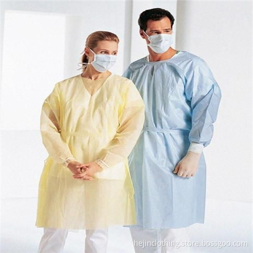 Color customized PE disposable isolation gown